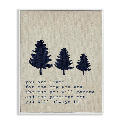 'Loved Son Phrase with Trees'| Framed Giclee Art