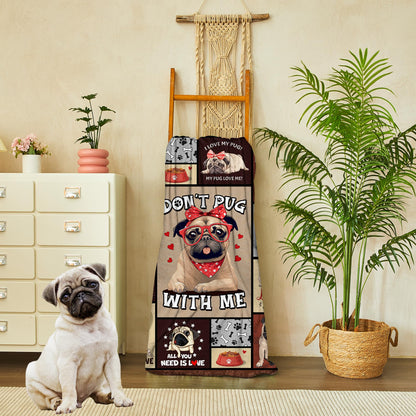 CIUGOIG Pug Gifts for Pug Lovers Blanket 50"x60"- Pugs Themed Gifts for Women/Owners Stuff - Birthday Ideas for Pugs Dog Throw Blanket for Kids & Adults