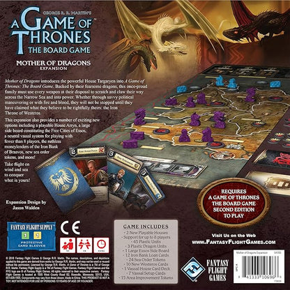 Asmodee A Game of Thrones The Board Game Mother of Dragons Expansion Strategy Game for Kids &amp Adults Ages 14+ 3-8 Players 2-4 Hour Playtime Made by Fantasy Flight Games
