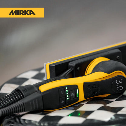 Mirka DEOS II 383X 2.75"x8" Orbital Sheet Sander for Auto Body Repair, Body Filler & Primer, 3.0mm Orbit, Brushless Motor, Low Profile, Variable Speed, Dust-Free Ready, Bluetooth