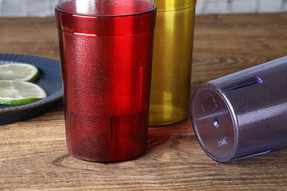 New Star Foodservice Restaurant-Grade Polycarbonate Beverage Tumblers, 8 oz, Red, Set of 12
