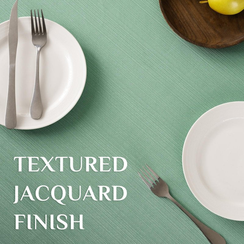 Softalker Sage Green Jacquard Rectangle Tablecloth 60 x 84 Inch - Waterproof & Wrinkle Free Textured Heavy Weight Fabric Cover for Kitchen, Dining, Parties, Outdoor Picnic, Easter Spring Holiday Decor
