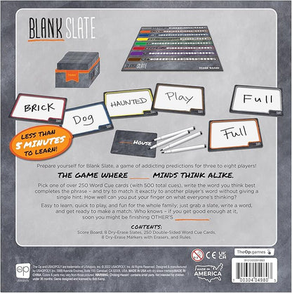 USAOPOLY BLANK SLATE Where Great Minds Think Alike Fun Family-Friendly Board Game Word Association Party Game Easy to Learn Fun to Play Family Game Night 3-8 Players Ages 8+