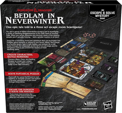 Hasbro Gaming Dungeons &amp Dragons: Bedlam in Neverwinter Board Game Escape Room Cooperative Strategy Games for Ages 12+ 2-6 Players 3 Acts Approx. 90 Mins Each (Amazon Exclusive)