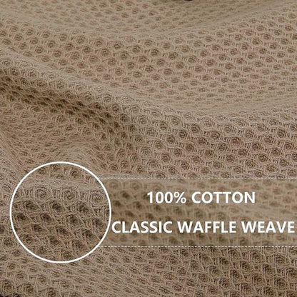 Homaxy 100% Cotton Waffle Weave Kitchen Dish Cloths, Ultra Soft Absorbent Quick Drying Dish Towels, 12 x 12 Inches, 6-Pack, Tan