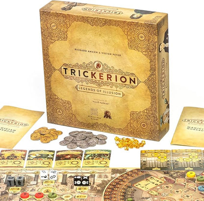 Mindclash Games Trickerion - Legends of Illusion Base Game | Victorian Steampunk Worker Placement Game for 2-4 Players | 48 Unique Trick Cards &amp Action Selection Mechanics