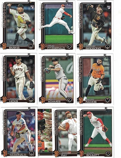 San Francisco Giants / Complete 2025 Topps San Francisco Giants Baseball Card Team Set (Series 1 and 2) with (20) Cards. *Plus Bonus* This listing includes a bonus San Francisco Giants Baseball Team S