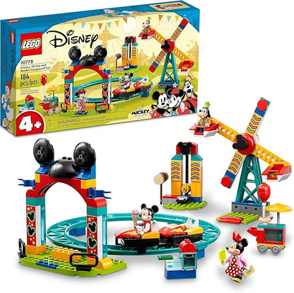 LEGO Disney Mickey and Friends – Mickey Minnie and Goofy’s Fairground Fun 10778 Building Toy Set for Preschool Kids Girls and Boys Ages 4+ (184 Pieces)