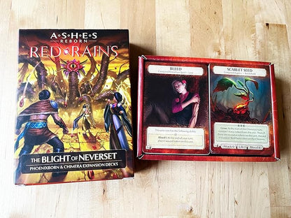 Plaid Hat Games Ashes Reborn: Red Rains The Blight of Neverset Expansion Decks – Phoenixborn &amp Chimera Set for 1-2 Players Ages 14+ – Requires Corpse of Viros &amp Master Set