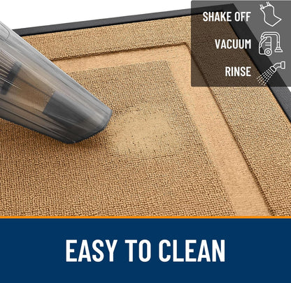 OLANLY Waterproof Front Door Mat - All-Season Indoor/Outdoor Doormat | Sturdy Natural Rubber, 47x17, Butter Yellow