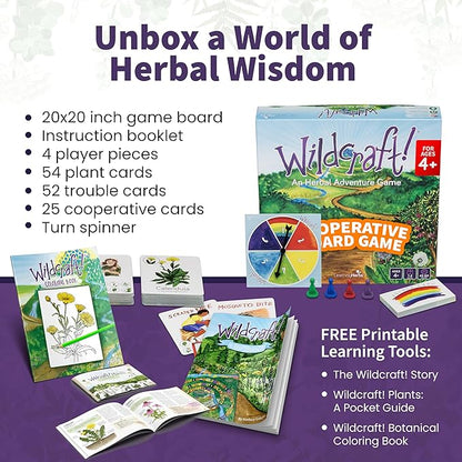 Wildcraft! Board Game – Cooperative Educational Board Game for Kids 4–6 &amp Families – Nature &amp Herb Learning Game – Family Board Games for Kids – Herbal Adventure Cooperative Game