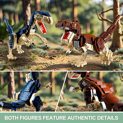 Dinosaur Toy Building Sets Build Mighty T.rex &amp Velociraptor Dinos World Building Kit for Boys and Girls Ages 6+ Year Old Gift Ideas for Birthdays (910 PCS)