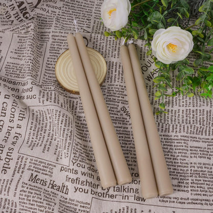 Viyffo Taper Candles, 10 Inch, 20 Pack, Nougat Brown – Unscented, Dripless & Smokeless Design, Up to 8 Hour Burn – Long Tall Taper Candlesticks for Wedding, Dinner & Home Decor