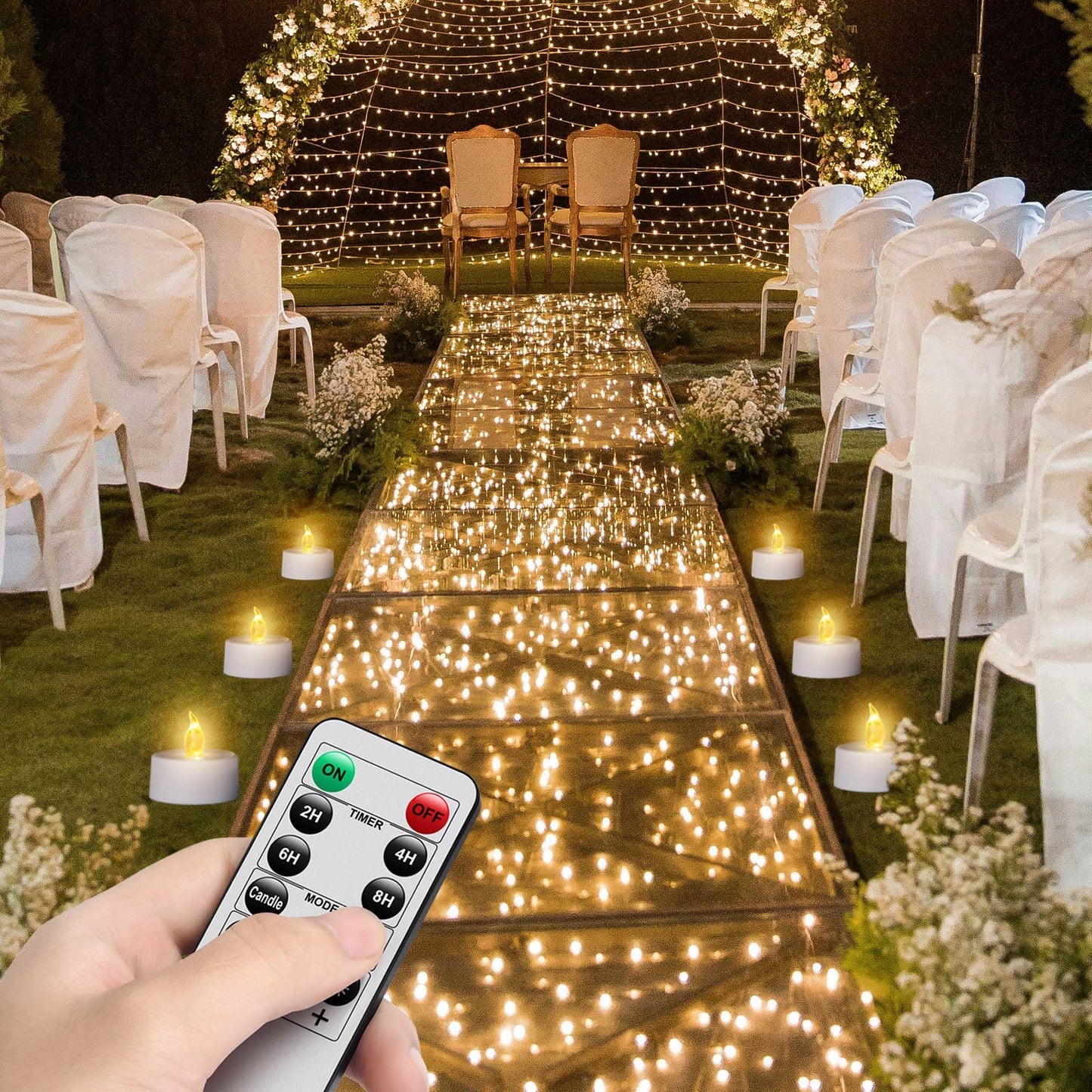 LED Tea Light Flameless Candles with Remote Control Flickering Tealight Long Lasting, Battery Operated with Timer for Halloween Home Decoration Seasonal &Festival Celebration WarmYellow (50pcs)