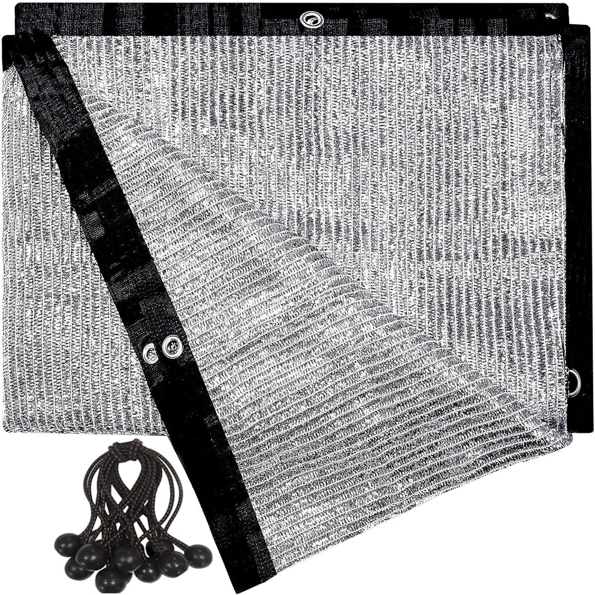 70% Aluminum Shade Cloth for Garden 20 FT x 20 FT, Durable Mesh Silver Tarps with Grommets and Ball Bungee,Reflective Sun Shade Net Cover for Pet Shade, RV & Car Shades, Patio, Pergola, Plants, Pools
