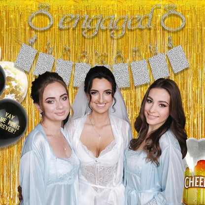 Gold Fringe Curtain Tinsel Backdrop - GREATRIL Foil Fringe Curtain Party Streamers for Prom 2026 NYE New Years Eve Birthdays Christmas Theme Party Decorations Pack of 2