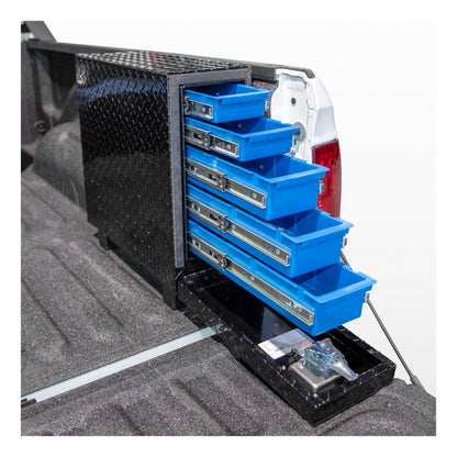 UWS EC20032 18-Inch Gloss Black Heavy-Wall Aluminum Truck Bed Tool Box with 5 Drawers