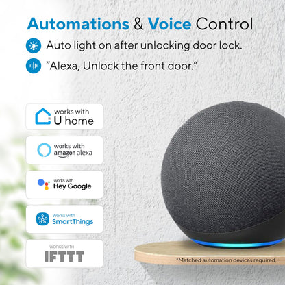 ULTRALOQ Bolt Fingerprint Smart Lock with Door Sensor, Built-in WiFi Smart Locks for Front Door, Biometric Smart WiFi Deadbolt, Auto Unlock, 10 Months Battery, IP65 Waterproof, BHMA Grade AAA