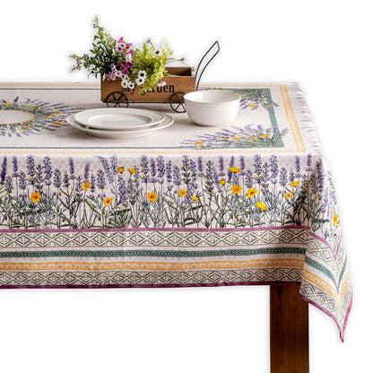 Maison d' Hermine Table Cloth Rectangle Table 100% Cotton 54 x 72 Inches Tablecloth Reusable Decorative for Dining Kitchen Room Farmhouse Home Gifts for Mothers Day Spring Summer - Fanny Lavender
