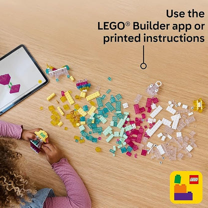 LEGO Classic Magical Transparent Box - Preschool Learning Toy for Boys and Girls Ages 5+ - Birthday Gift for Kids - Beginner Construction Set - Colorful Building Bricks Toy - 11040