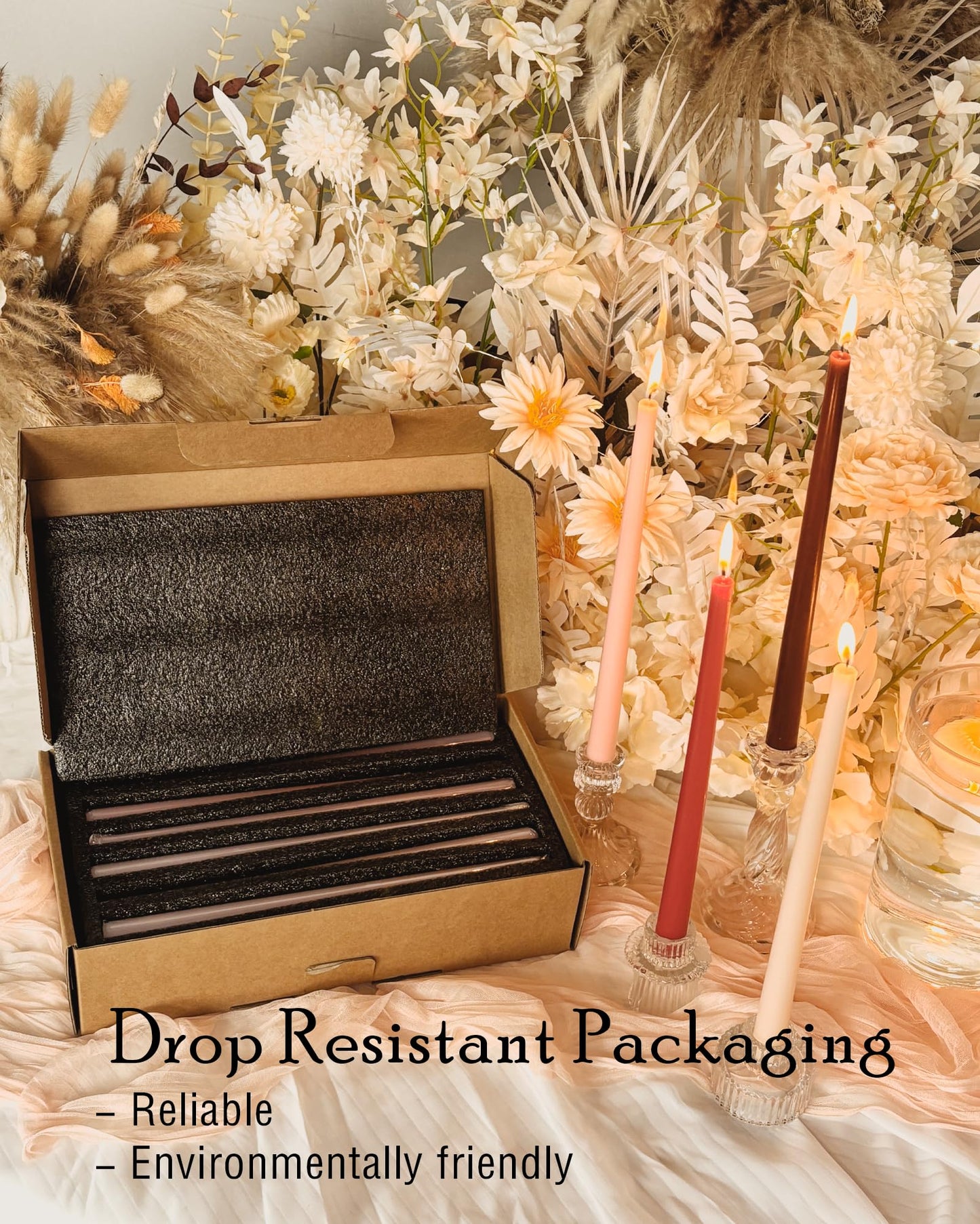 LPUSA 12 inch Orange Gradient Taper Candles Unscented Smokeless Long Tall Tapered Candle for Candlesticks Sticks Wedding Advent Home Decor Dinner Christmas，Set of 12