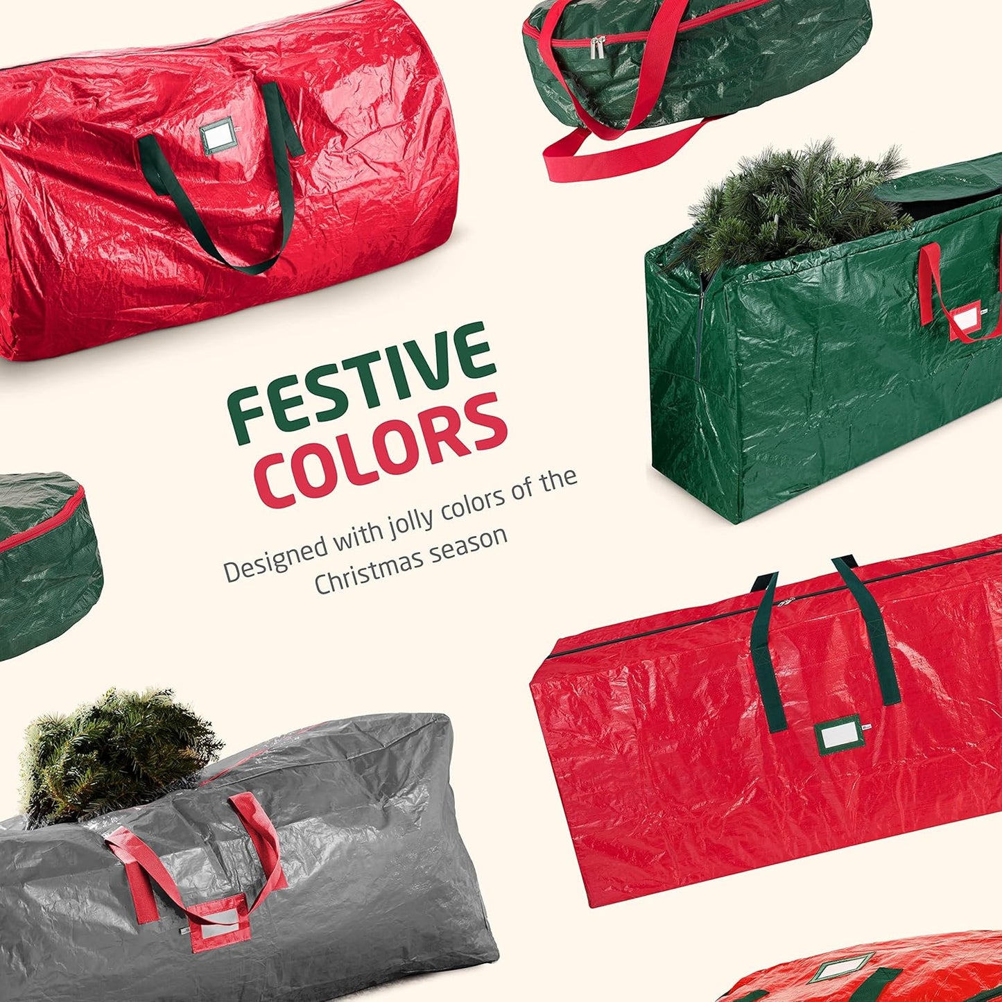 Zober Christmas Tree Storage Bag - Waterproof & Durable for 7.5 Ft Artificial Trees - Black with Label Slot