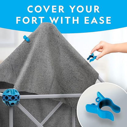 NATIONAL GEOGRAPHIC Kids Fort Building Kit - 70-Piece Indoor Fort Builder - Creative Play STEM Building Toy Building Kit for Kids 6-10 Blanket Fort Kit