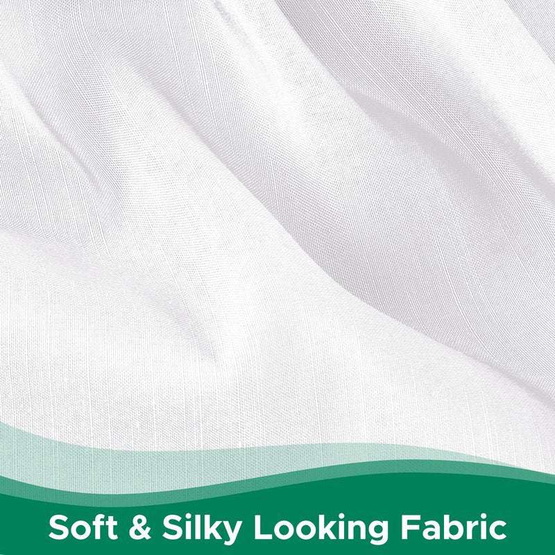 Biscaynebay Wrap Around Bed Skirts for Queen Beds 15" Drop, White Adjustable Elastic Dust Ruffles Easy Fit Wrinkle & Fade Resistant Silky Luxurious Fabric Machine Washable