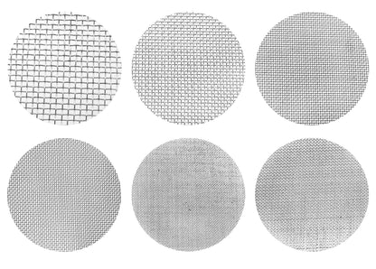 EISCO Set of 6 Test Sieves, 8 Inch - ASTM No. 10, 18, 35, 60, 120 & 230 - Brass Frames with Stainless Steel Wire Mesh - Stackable with Receiving Pan & Top