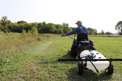 Master Mfg 24-Gallon Deluxe Pull-Behind Trailer Broadcast Sprayer - 7ft Swath, 2.2GPM, 70PSI Max