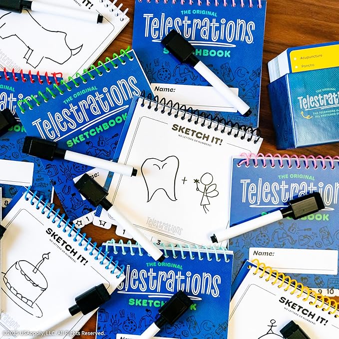 Telestrations 8 Player 2nd Edition Board Game Award Winning Hilarious and Unpredictable Must Have Party Game with a New Look Sketch What Your Read Then Guess What You Saw 4-8 Players Ages 10+