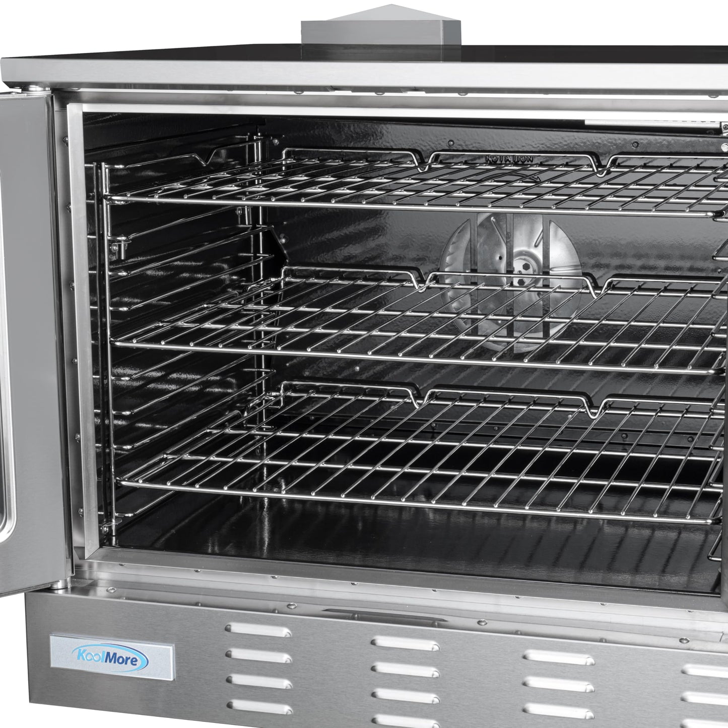 KoolMore 38 in. Full Size Double Commercial Liquid Propane Convection Oven 108,000 BTU With Stacking Kit in Stainless-Steel (KM-DCCO54-LP)