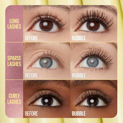 Maybelline The Colossal Bubble Washable Mascara, Buildable Mascara Volume and Length Formula for Bold, Separated Lashes, Blackest Black, 1 Count