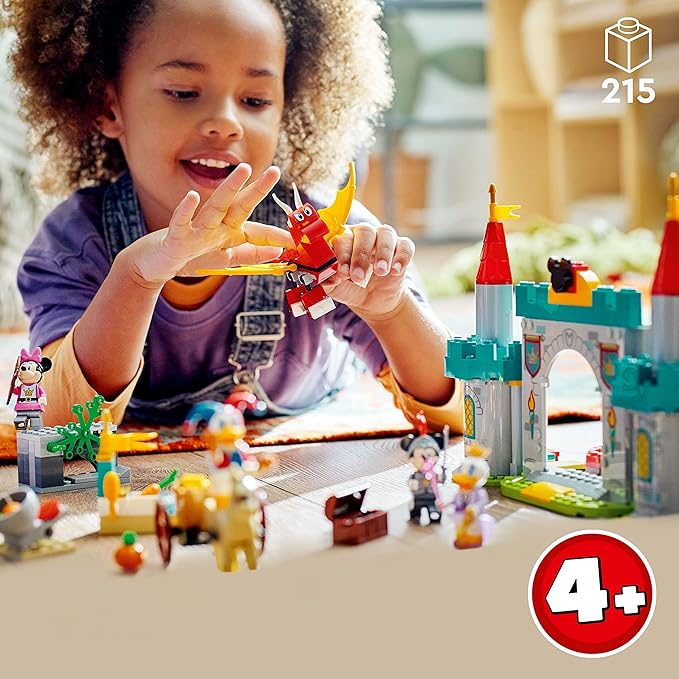 LEGO Disney Mickey and Friends Castle Defenders 10780 Buildable Toy with Minnie Daisy and Donald Duck Plus Dragon &amp Horse Toys for Kids 4 Plus Years Old