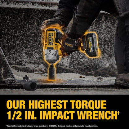 DEWALT 20V MAX XR Cordless Impact Wrench Kit, 1/2” Hog Ring, High Torque, Brushless, Includes POWERSTACK Battery and Charger (DCF961GH1)