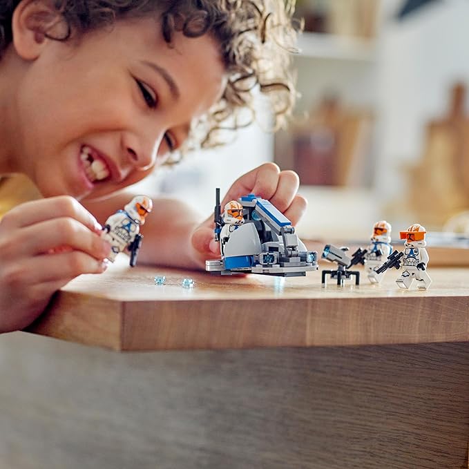 Lego Star Wars 332nd Ahsoka Company Clone Troopers Battle Pack - The Clone Wars Building Kit with Speeder Vehicle Tenon Launcher and Minifigures - Gift for Children from 6 Years Old 75359