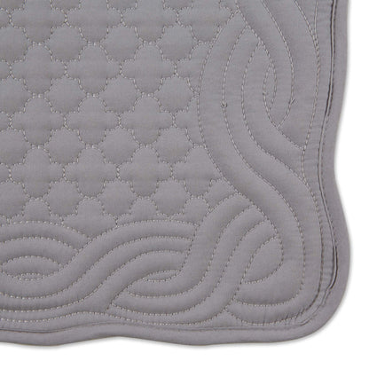 DII Quilted Farmhouse Collection Tabletop, Placemat Set, Gray, 6 Piece