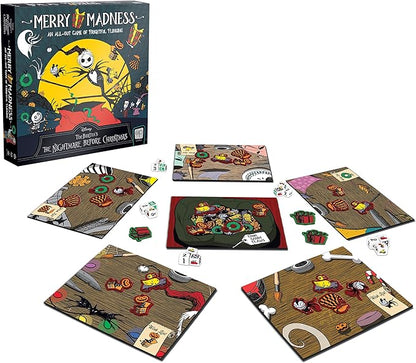 Disney Tim Burton’s The Nightmare Before Christmas Merry Madness | Quick-Rolling Family Dice Game | Great Kids &amp Family Board Game | Officially-Licensed Merchandise