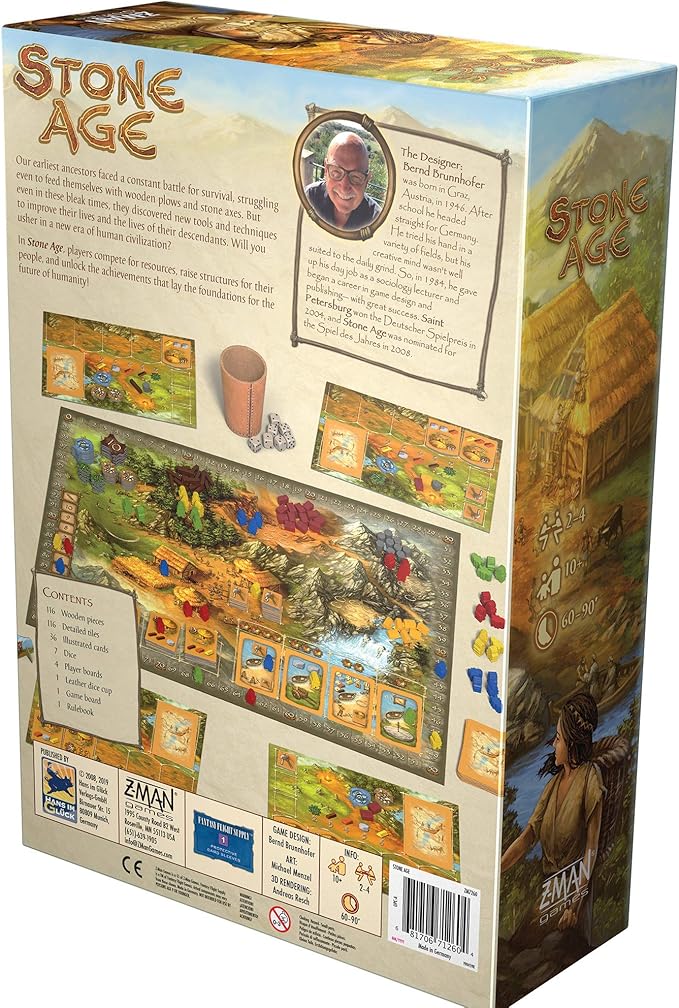 Stone Age Board Game - Engaging Worker Placement Strategy for Civilization Building! Fun Family Game for Kids and Adults Ages 10+ 2-4 Players 60-90 Minute Playtime Made by Z-Man Games