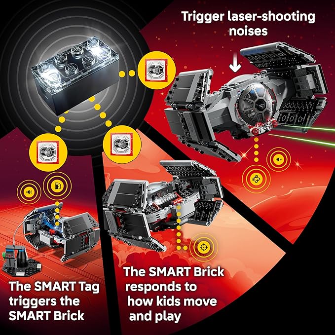 LEGO Star Wars SMART Play: Darth Vader’s TIE Fighter Interactive Building Toy - All-in-One Set - Reacts to How You Move and Play with a SMART Brick - Gift for Boys Girls and Kids Ages 8+ - 75421