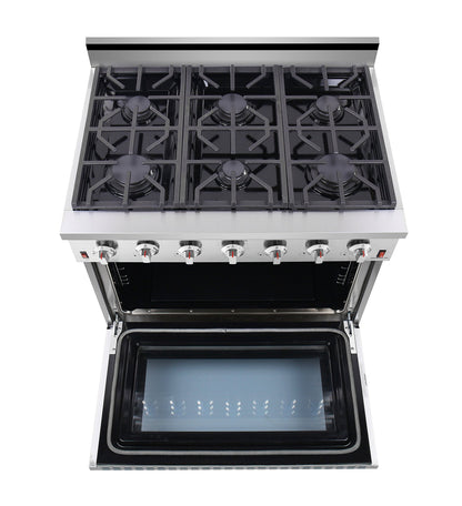 NXR SC3611 36" 5.5 cu.ft. Pro-Style Natural Gas Range with Convection Oven, Stainless Steel