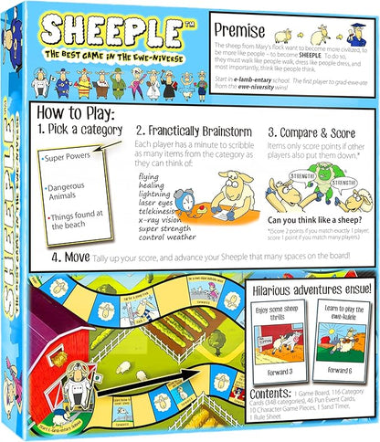 SHEEPLE™ - Hilarious Party Game for Family Game Night - Easy &amp Fun for Big Groups of 4-12 Players – Word Play Fun for Adults Teens and Kids – 30 Minutes – Ages 8 &amp Up – Funny Sheep Gifts