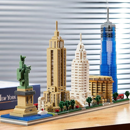 City Architecture New York Skyline Micro Building Blocks Set for Adults NYC Skyline Collection Model Kit for Adult Age of 14+ 3452 Pieces