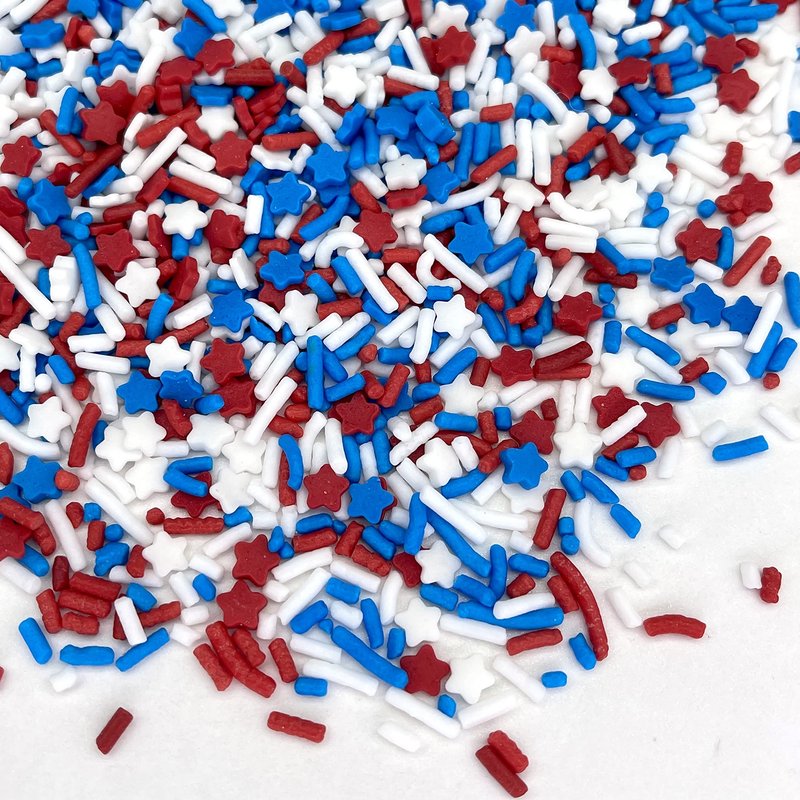 Sprinkles | Patriotic sprinkles | Red white and blue sprinkles | American sprinkles | Cookie sprinkles | July 4th sprinkles | Manvscakes | Chocolate,Potato | Non Toxic