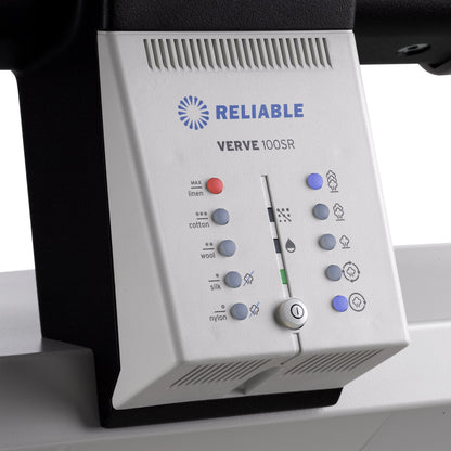 Reliable 100SR Rotary Steam Press - Verve Steam Press With Foot Pedal Control, 3 Steam Settings, Variable Speed, Dual-End Feed for Ironing Long Sheets, 1800W Heating Element, Safety Release Lever