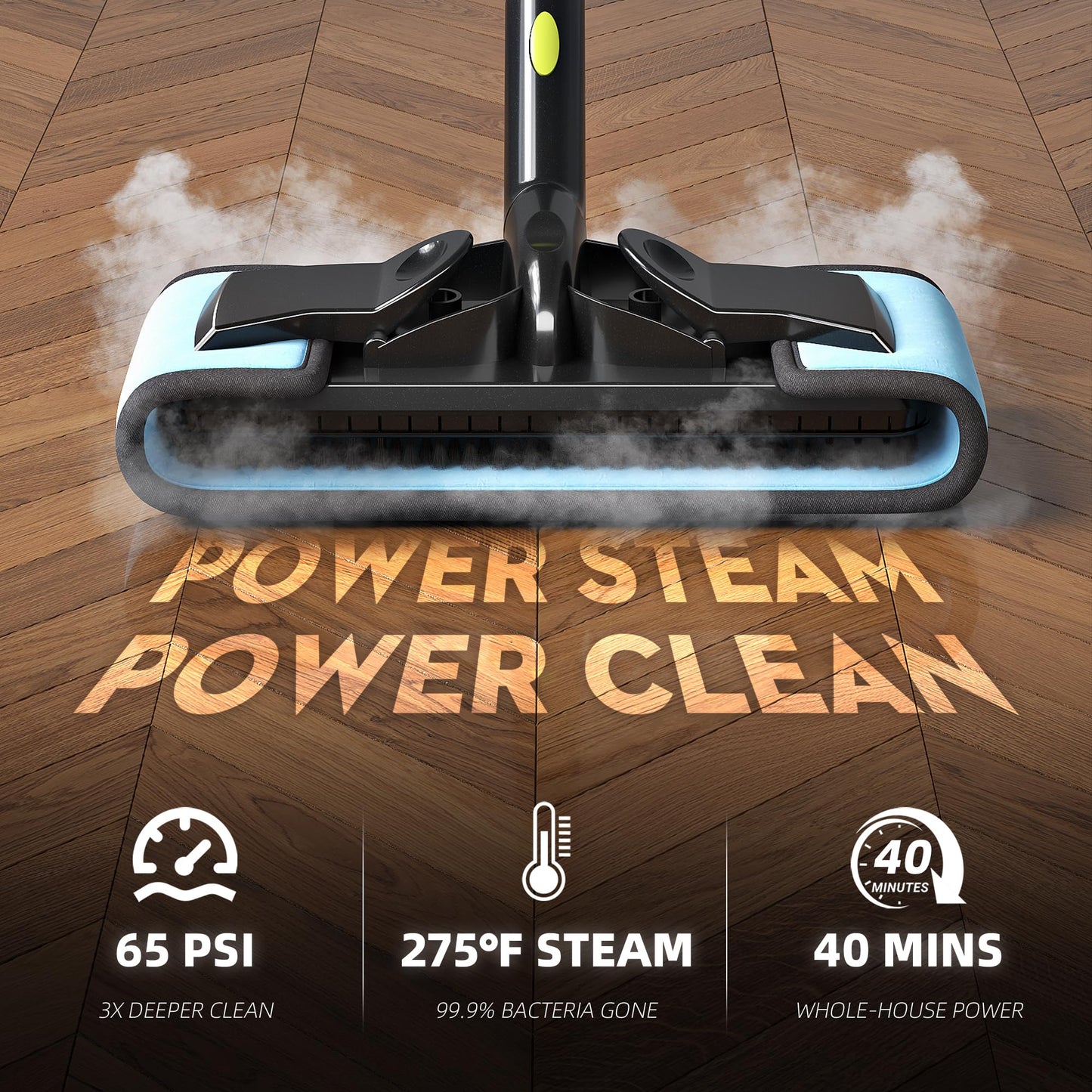 GOATCLEAN Heavy-Duty Steam Cleaner - 1500W Multipurpose Handheld Floor Steamer with 22 Accessories 16ft Cord for Home, Car Detailing, Tile, Grout, Wallpaper, Upholstery, Window, Deep Cleaning