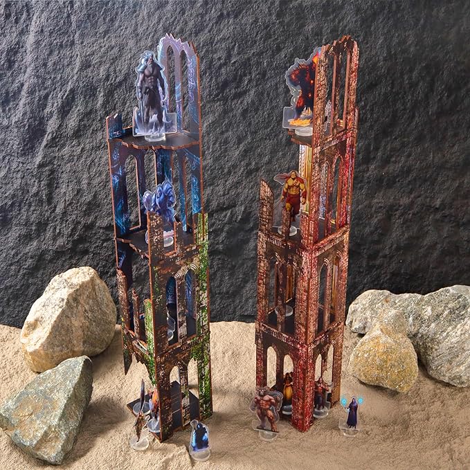 Gothic Sci-Fi Towers Ruin Terrain Set for WH40K D&ampD Pathfinder Painted Modular Building Tabletop Scenery for 28mm Kill Team Miniatures RPG Wargames Battlezone Creation Kit for Tactical Gamepla