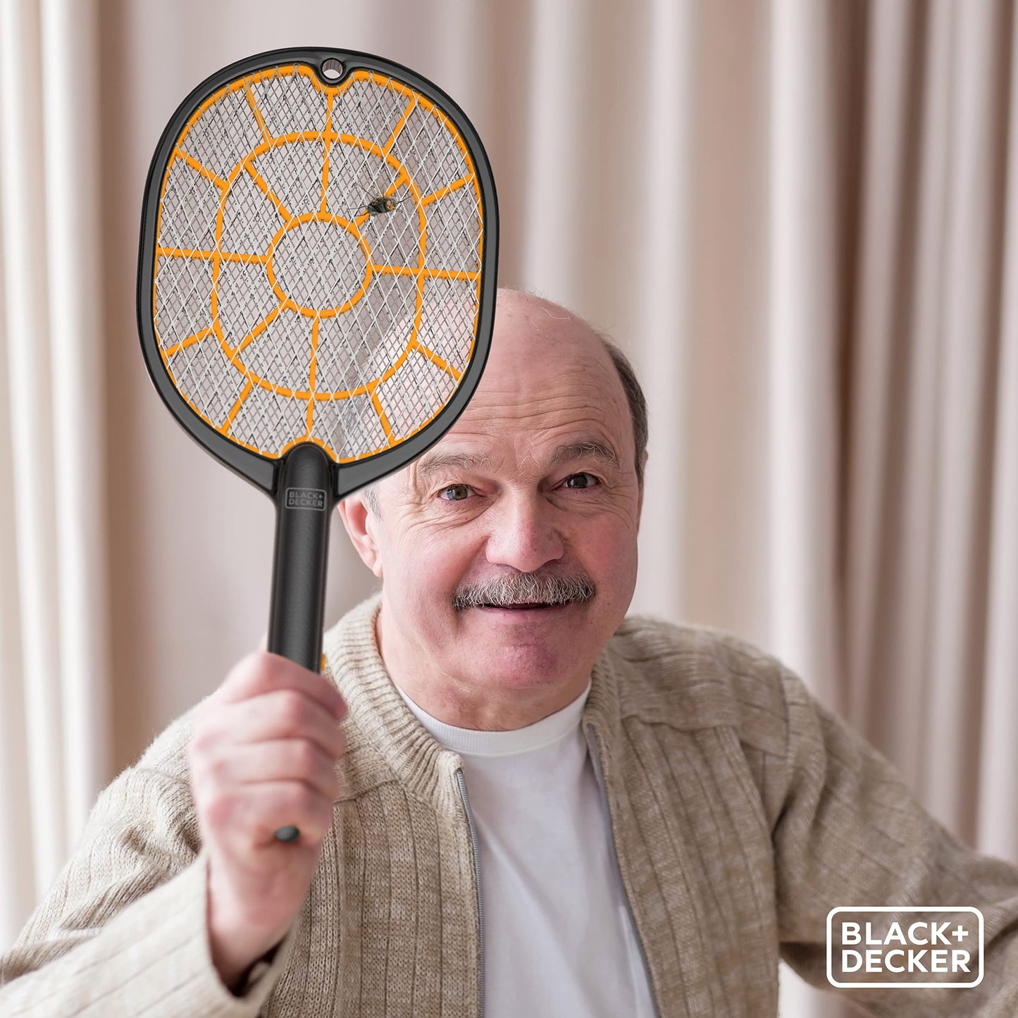 Bug Zapper Racket – Electric Fly Swatter for Gnats, Mosquitoes, & More – Harmless-to-Humans Outdoor Bug Zapper Battery Operated – Handheld Electric Fly Swatter –Indoor Racket