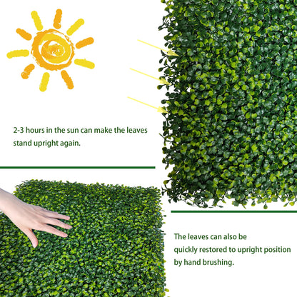 ODTORY Artificial Boxwood Roll Panels: 40 X 160 in(45 sqft) UV-Anti Artificial Ivy Privacy Fence Wall Screen for Indoor Outdoor Green Grass Wall Decor & Ivy Fence Covering Privacy