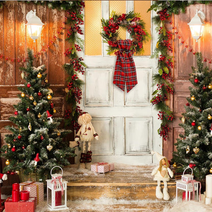 Regine Switzerland Christmas Wreath Sash - Red Buffalo Plaid Satin Ribbon | 5.1 x 54.3" Indoor/Outdoor Decor